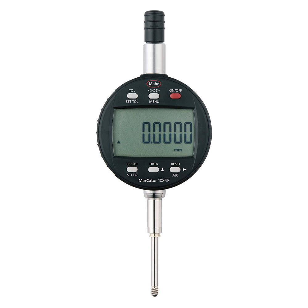 Digital Indicator, Range 0 in to 1 in, 0 mm to 25 mm, Back Type Lug-On-Center Q99045