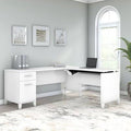 White Height Adjustable L-Shape Desk S78724