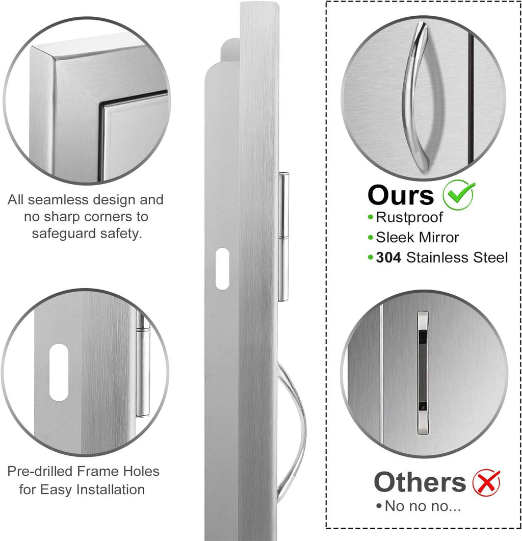 Stainless Steel Double Wall Outdoor Kitchen Doors 31W x 24H Inch C422104