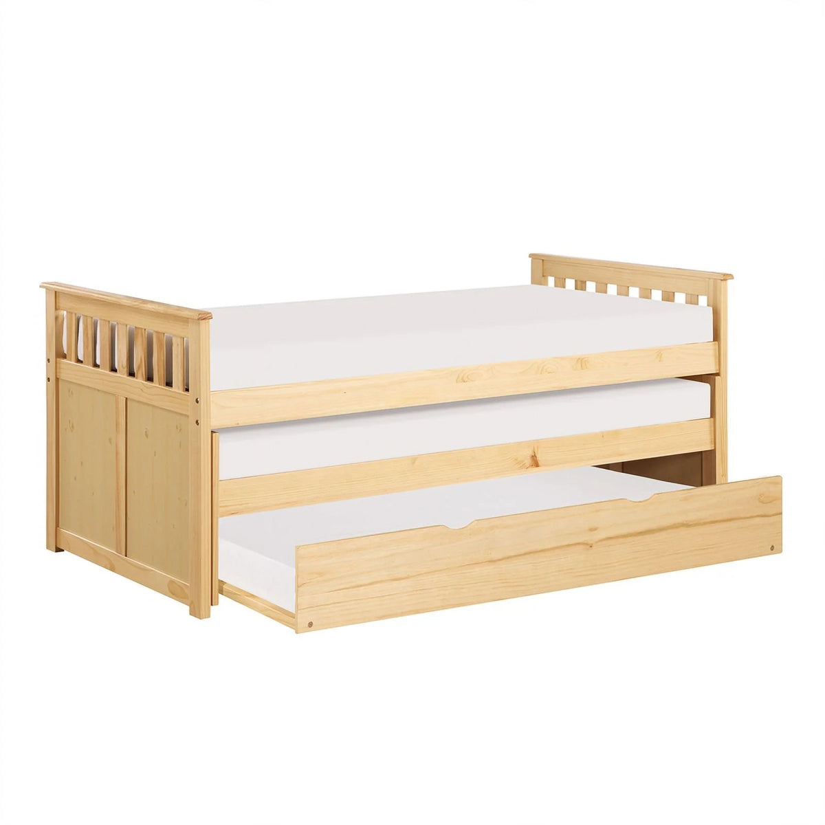Wood Twin Bed with Twin Trundle H9874