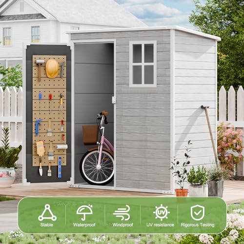 Dove Grey Resin Outdoor Storage Shed W41180
