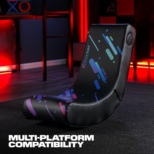 Foldable Video Gaming Floor Rocker Chair with Built-in Audio Speakers P742237