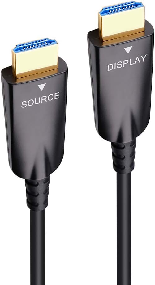 328 Feet Fiber Optic HDMI Cable with 4K 30Hz and 1080p 60Hz HD Video 3D HDCP CEC High Speed Supported (100 Meters, Black) E31184