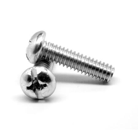1/4 inch-20 x 3 1/2 inch Coarse Thread Machine Screw Combo Round Head Low Carbon Steel Zinc Plated Pk 40 A5375