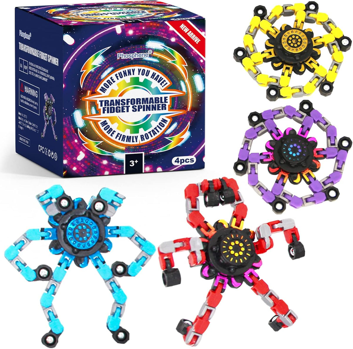 Transformable Fingertip Spinner Fidget Toy Pack of 2 L20710