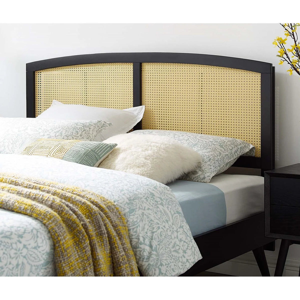 King Size Black Wooden Headboard A9970