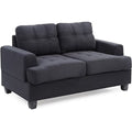 Black Microsuede Loveseat E4795
