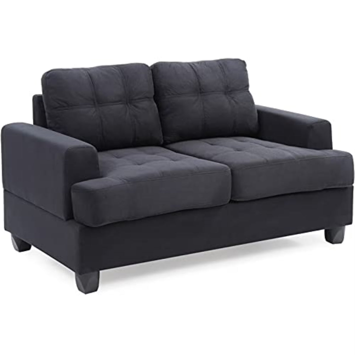 Black Microsuede Loveseat E4795