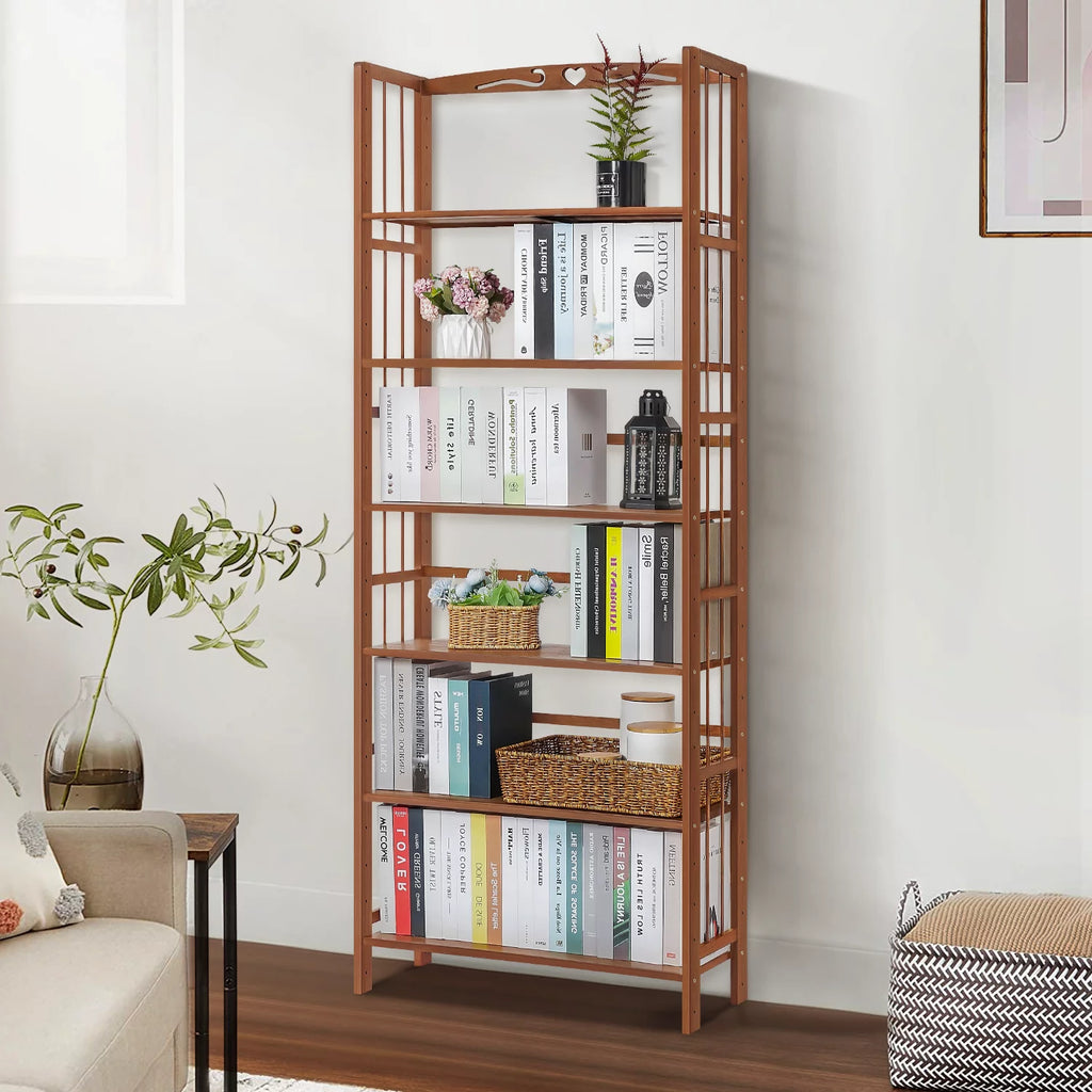 Bamboo 6 Tiers Open Bookshelf Y448