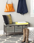 Brown Wooden Storage Bench T5691