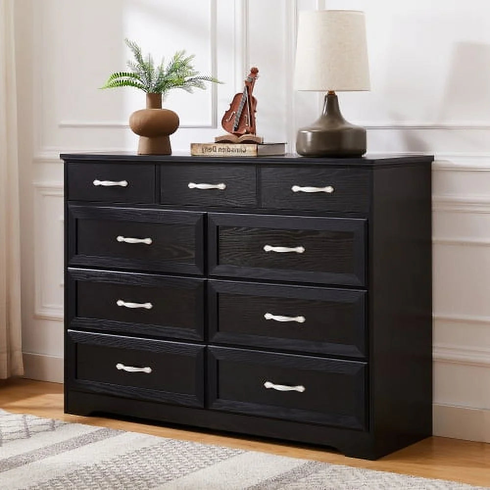 Black 9 Drawer Wood Dresser L184480