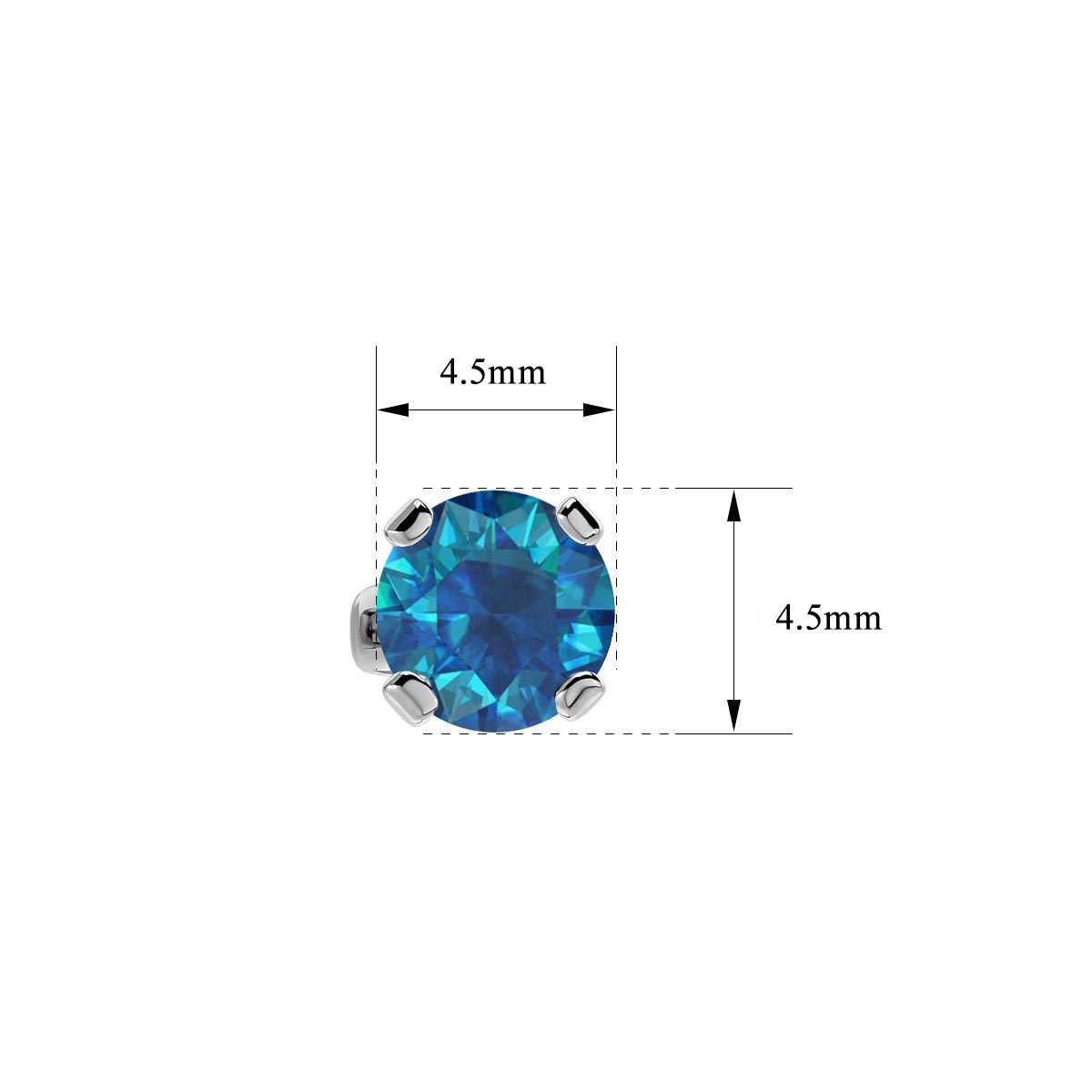 Blue Diamond Stud Earrings in 14 Karat White Gold N43678