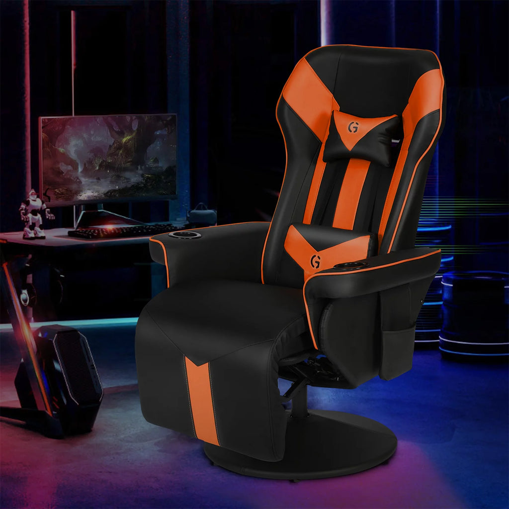 Black Orange Ergonomic Gaming Chair with Footrest G84447