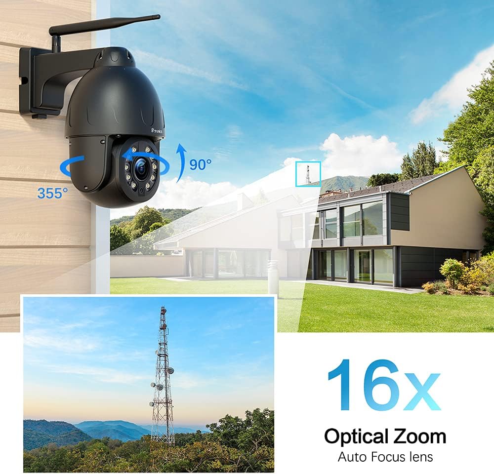 5MP PTZ Security Camera 16X Optical Zoom A8172