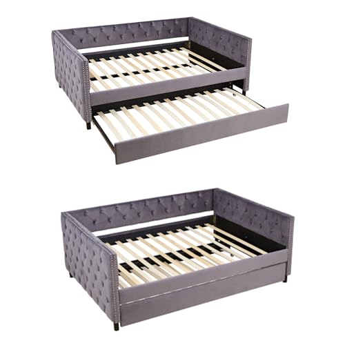 Beige Velvet 1-Seater Convertible Sofa Bed H3679