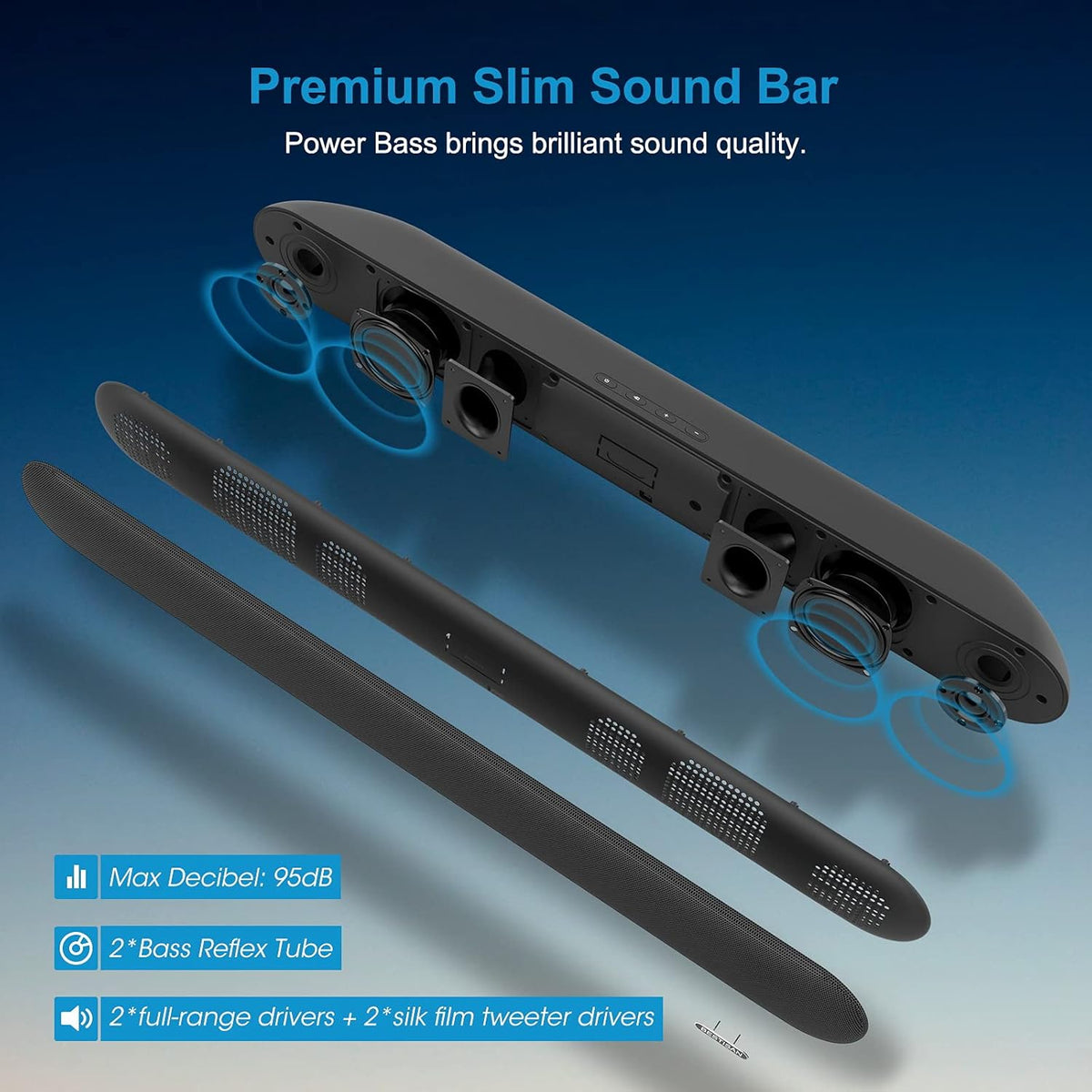 Wired and Wireless Bluetooth Sound Bar S188163
