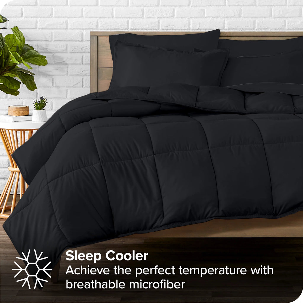 7 Piece Black Bed-in-a-Bag King R967937