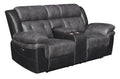 Charcoal and Black Power Loveseat N43100