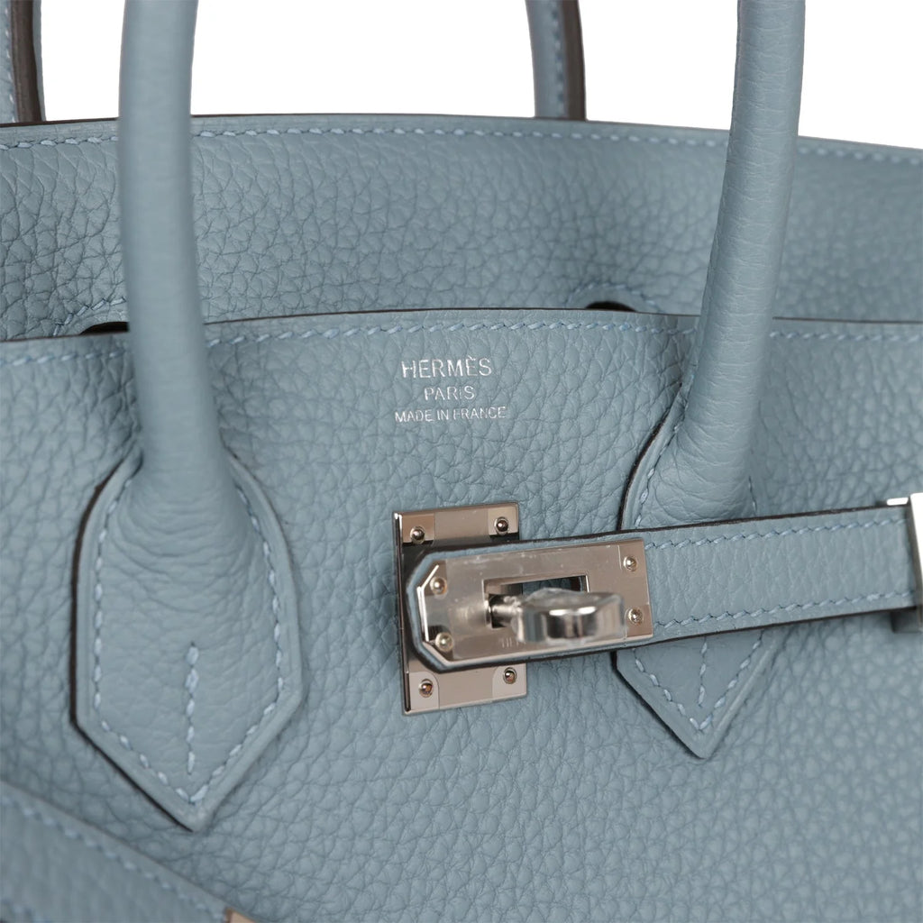 Bleu Lin Togo Palladium Hardware Handbag J100260
