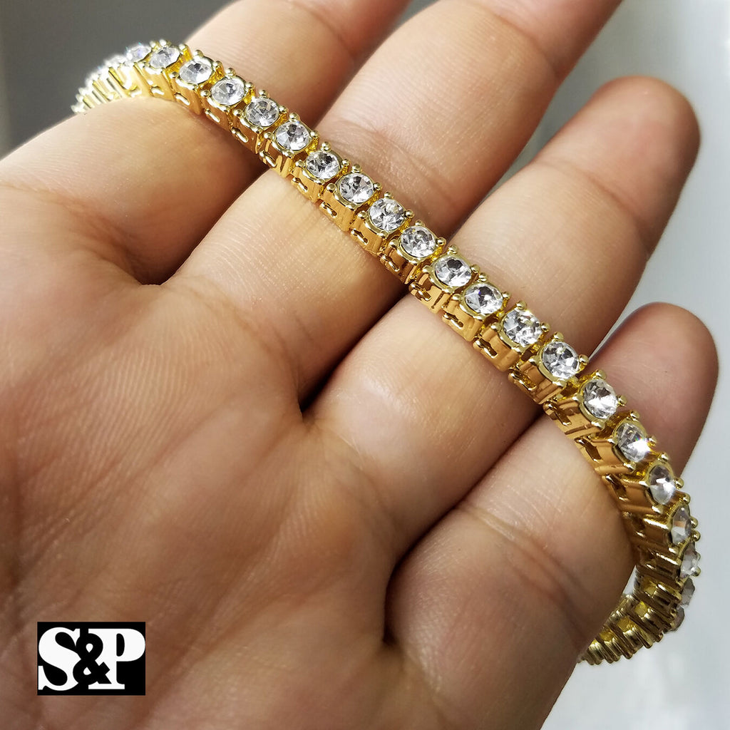 Choker 16" 1 Row Diamond Tennis Chain & Necklace Set I834