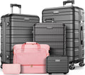 5 Piece Hardside Luggage Suitcase Set with 360° Double Spinner Wheels Integrated TSA Lock ABS Hardshell W896781