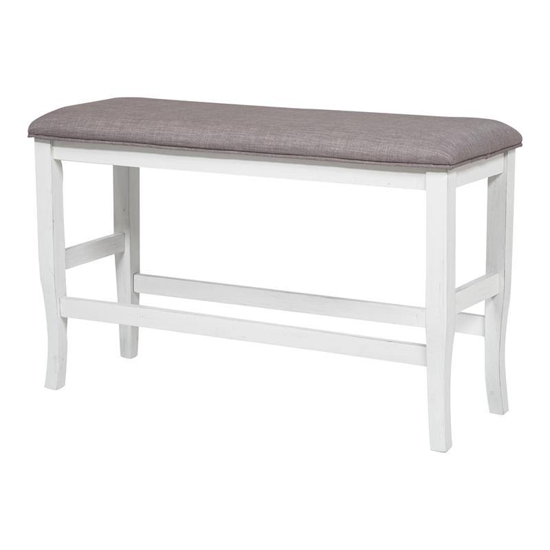 White Wood Counter Height Dining Bench G83021