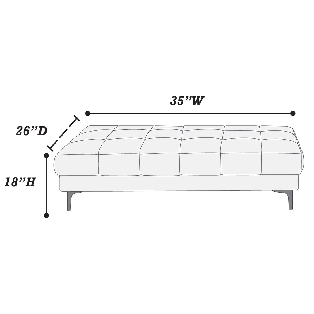 White Bonded Leather Cocktail Ottoman P330