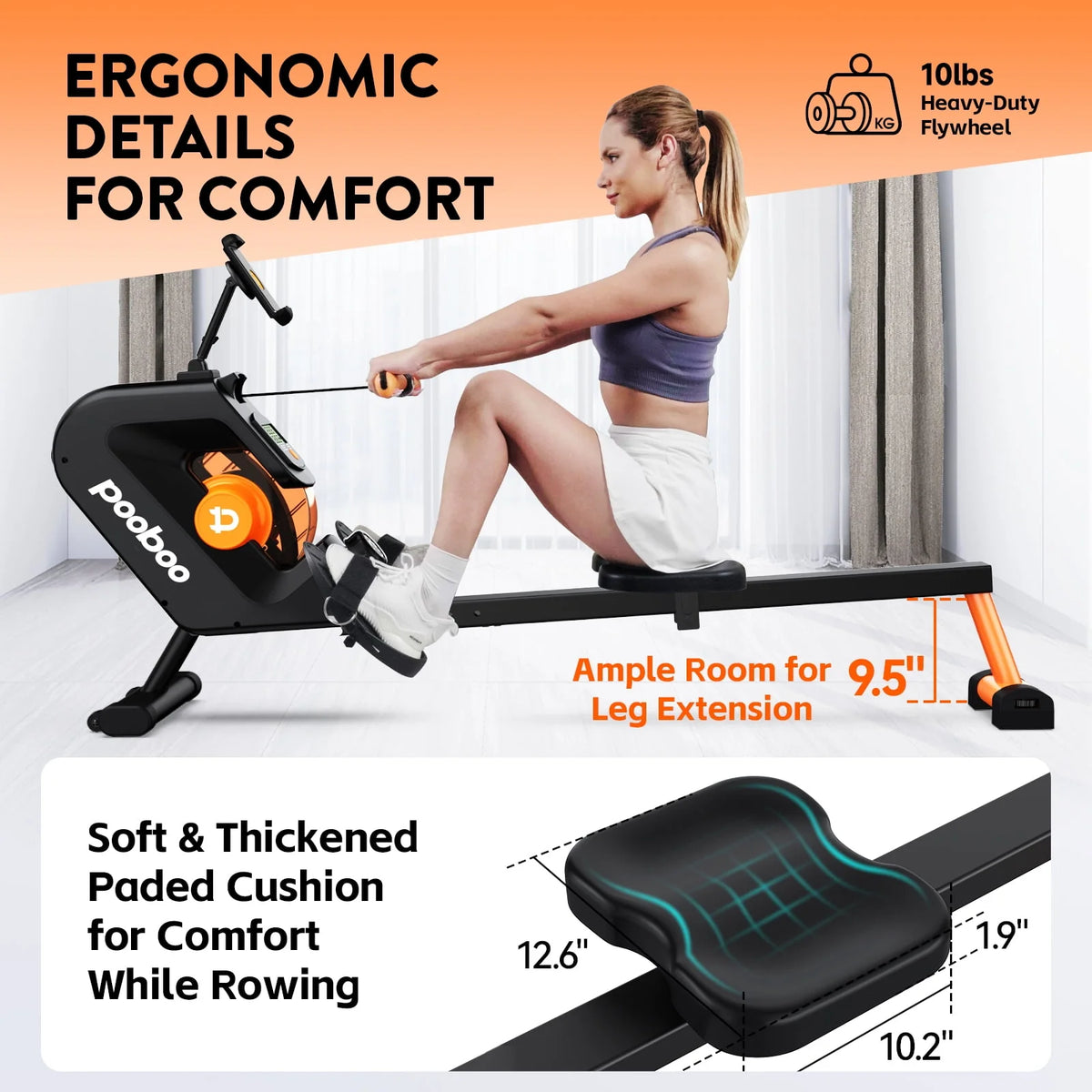 Foldable Magnetic Rowing Machine 8 Level Resistance Q1473