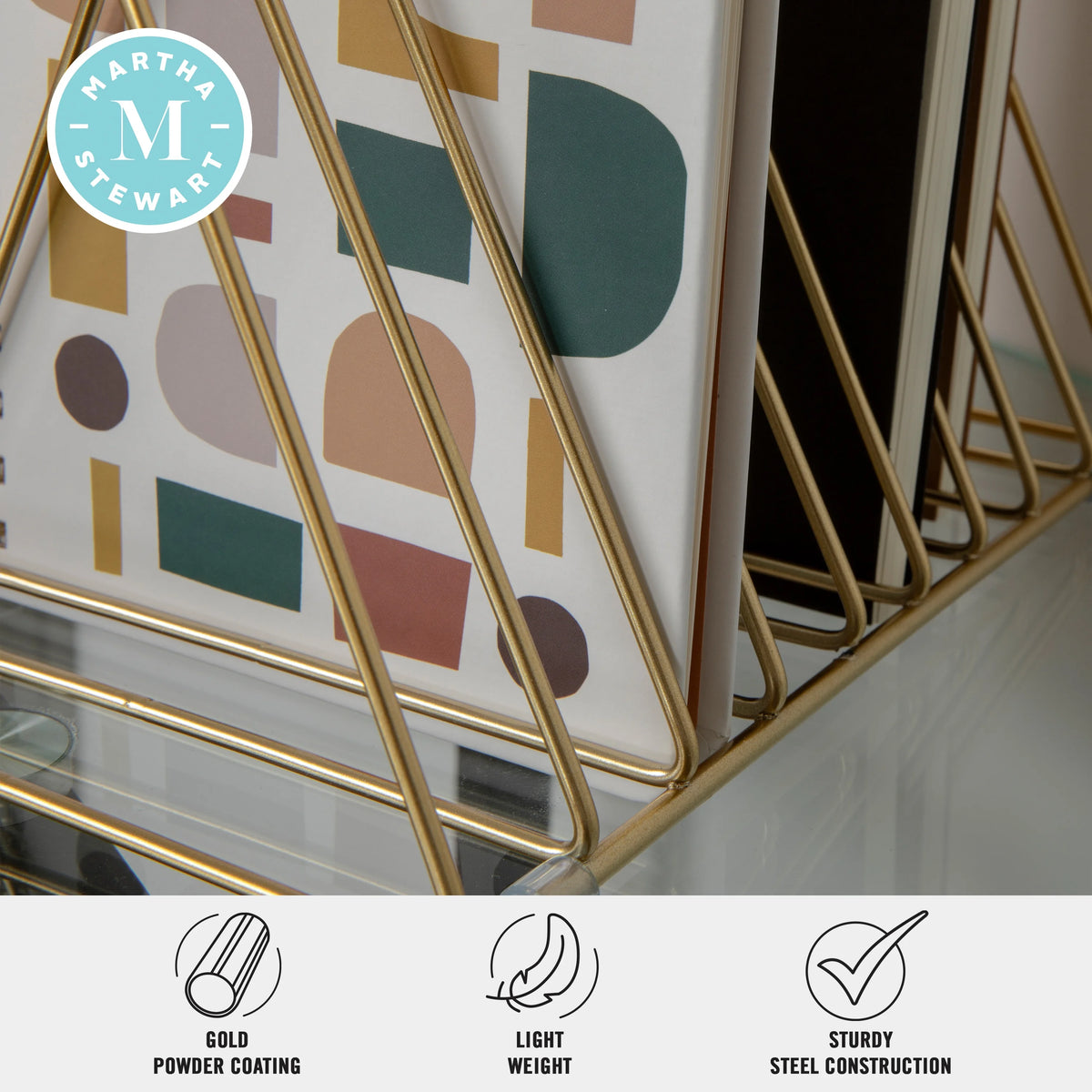 Gold Metal Magazine File Holder S22866