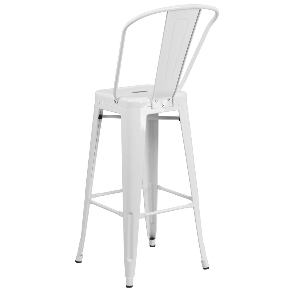 White Metal Barstool 2 Stools G105795