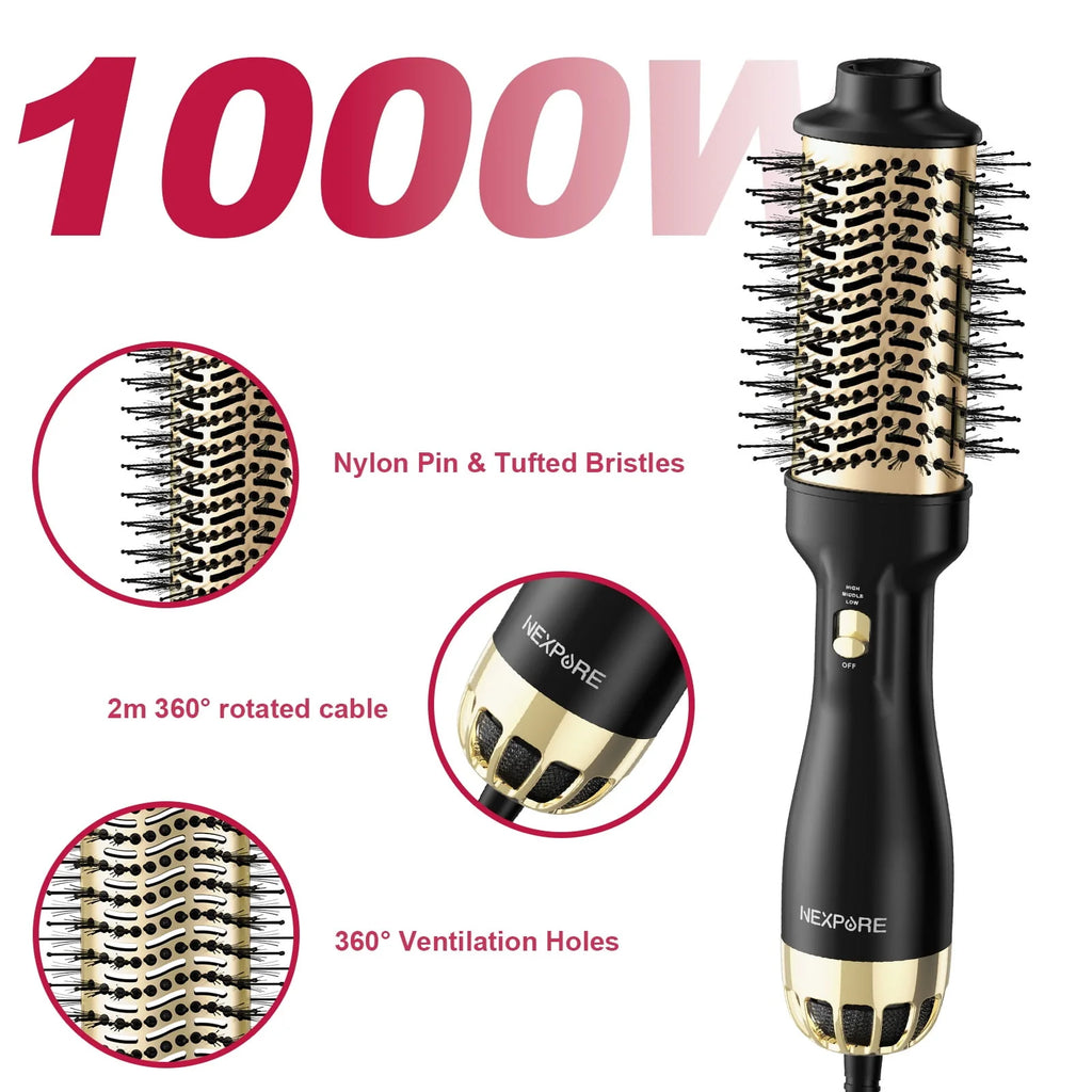 4 in 1 Negative Ion Ceramic Titanium Hot Air Brush T9454