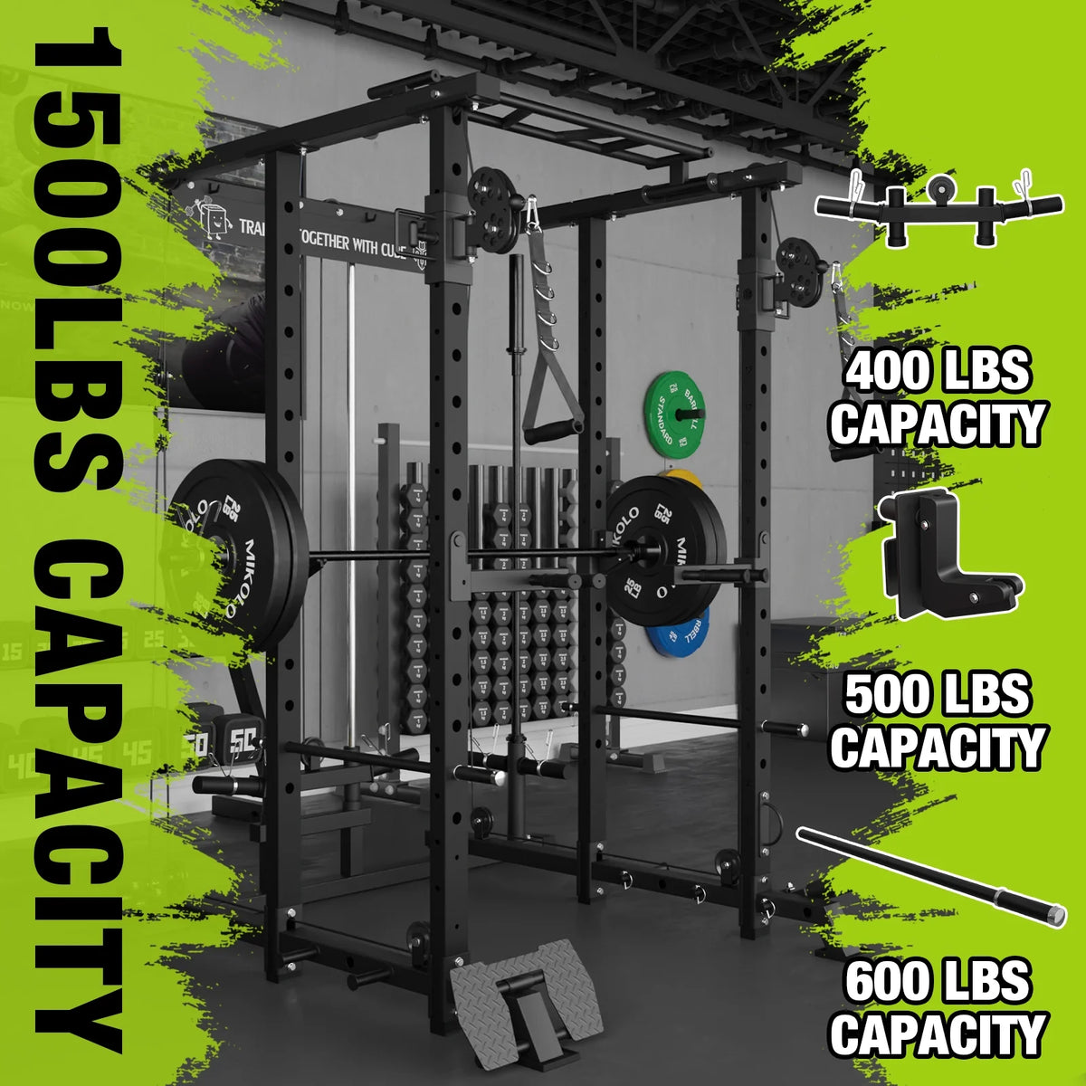 Power Rack Cage with Cable Crossover Machine U783