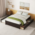 Full Size Bed with Twin Size Trundle and 2 Drawers Espresso Z759