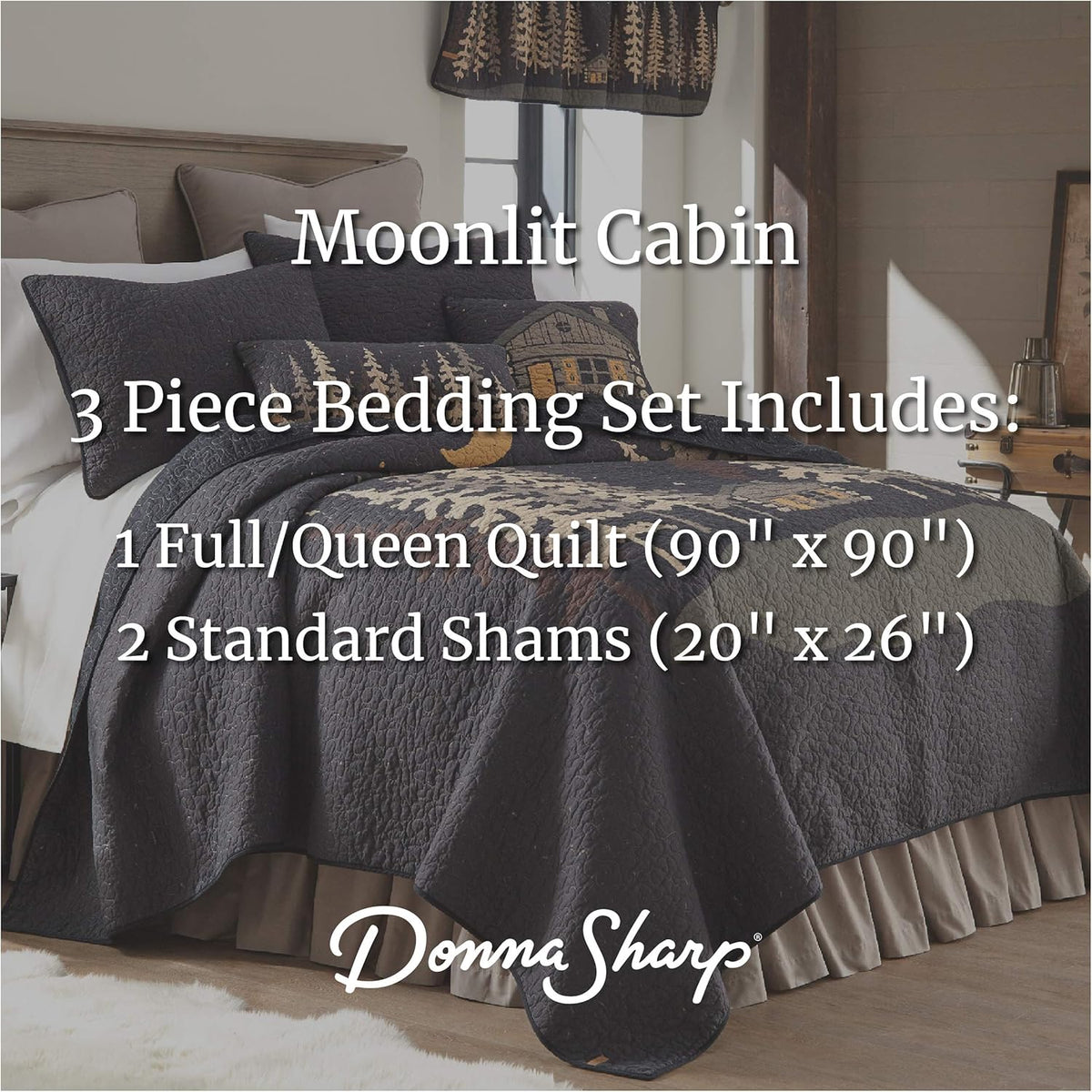 Machine Washable Lodge Quilt with Forest Pattern H5179
