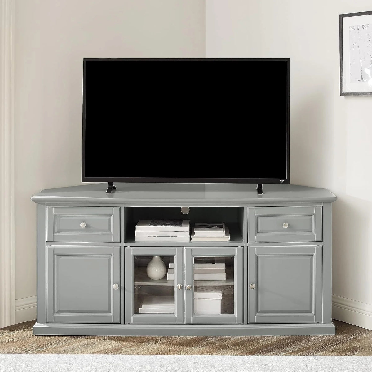 Gray Corner TV Stand J142