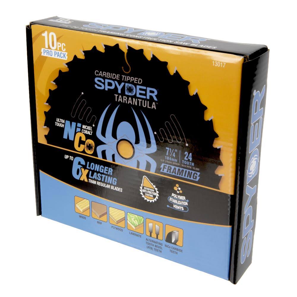 10-Pack 7-1/4-in 24-Tooth Tungsten Carbide-Tipped Saw Blades D746