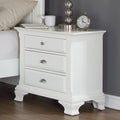 White Wood 3-Drawer Nightstand R780
