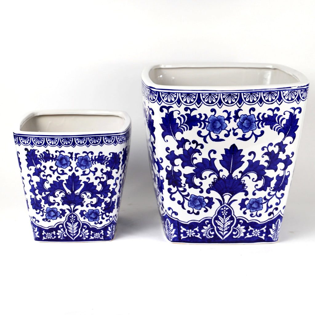 Blue and White Ceramic Planter J539109