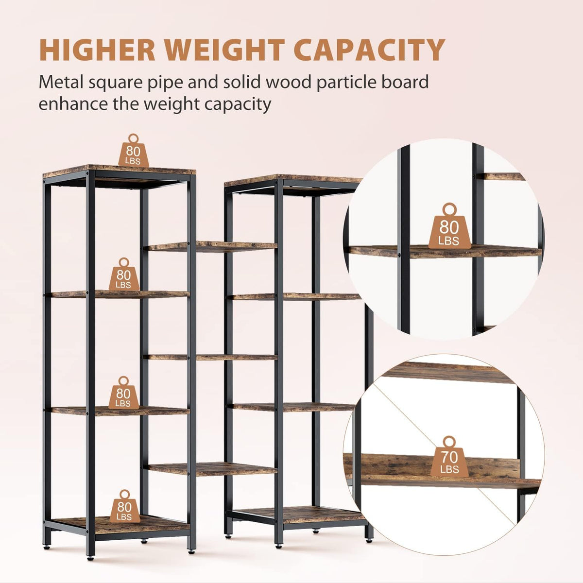 4 Tier Wood and Metal Bookshelf J521078