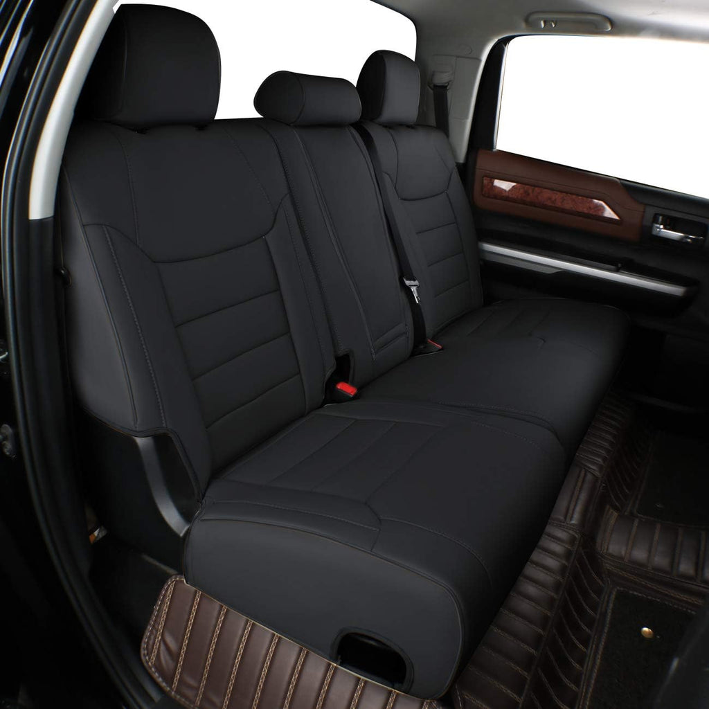 Custom Fit Full Set Car Seat Covers Leatherette Black Gray J8662
