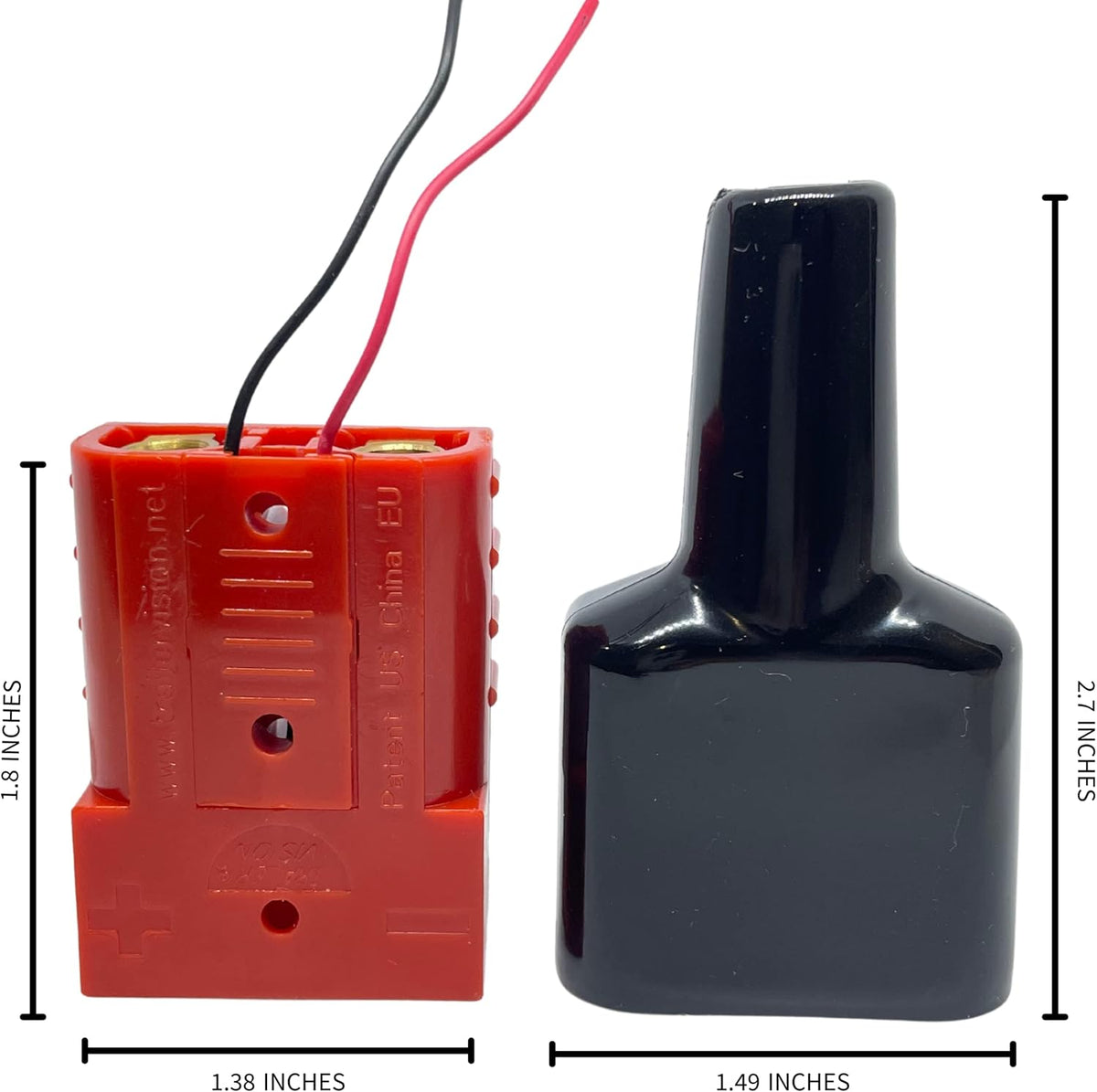 50A Anderson Connector with Dust Cable Sheath Cover, Red 6 pcs E15186