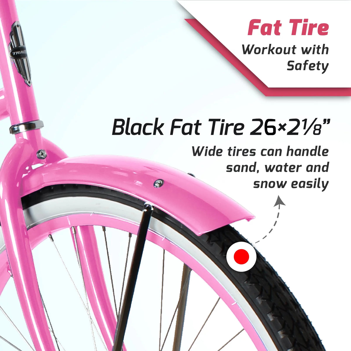 26 Inch Single Speed Beach Cruiser Bike with Fenders E936070
