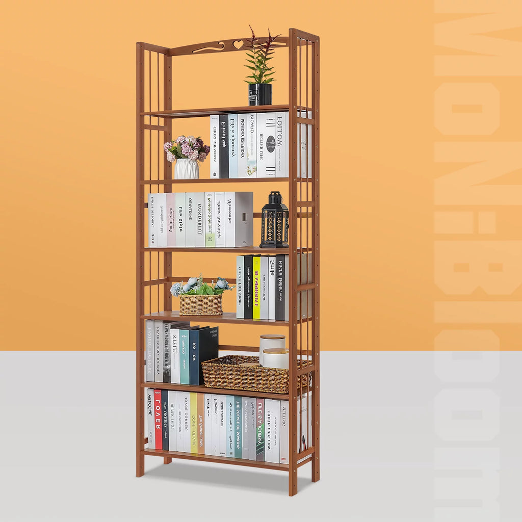 Bamboo 6 Tiers Open Bookshelf Y448