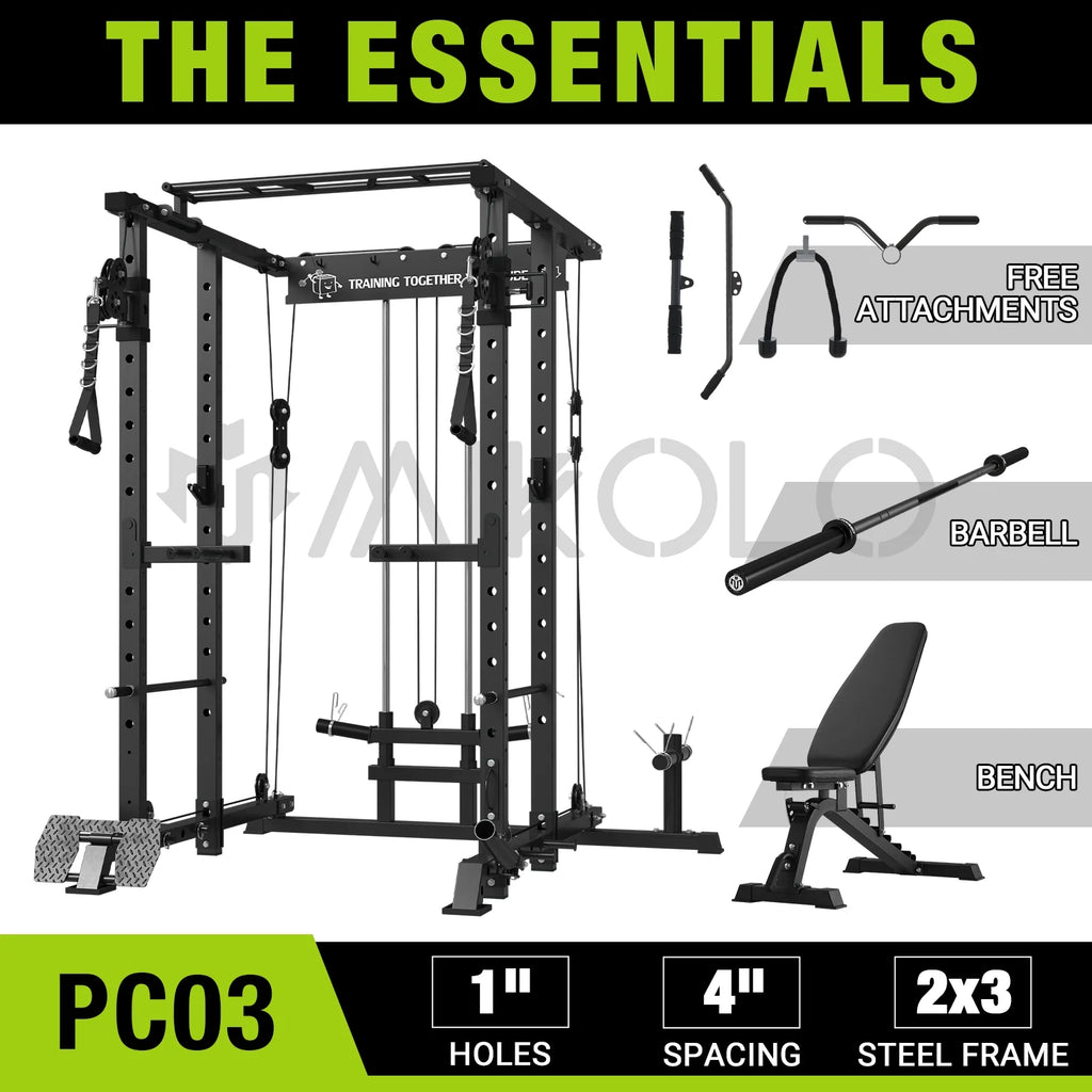 Power Rack Cage with Cable Crossover Machine U783