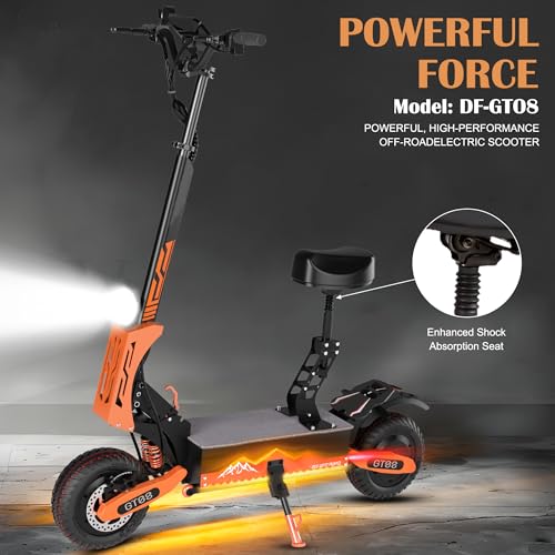 60V 27AH Electric Scooter with 5600W Dual Motor, 50MPH Speed, 40 Miles Range, 11" Vacuum Off-Road Tires, Folding E-Scooter Y604636