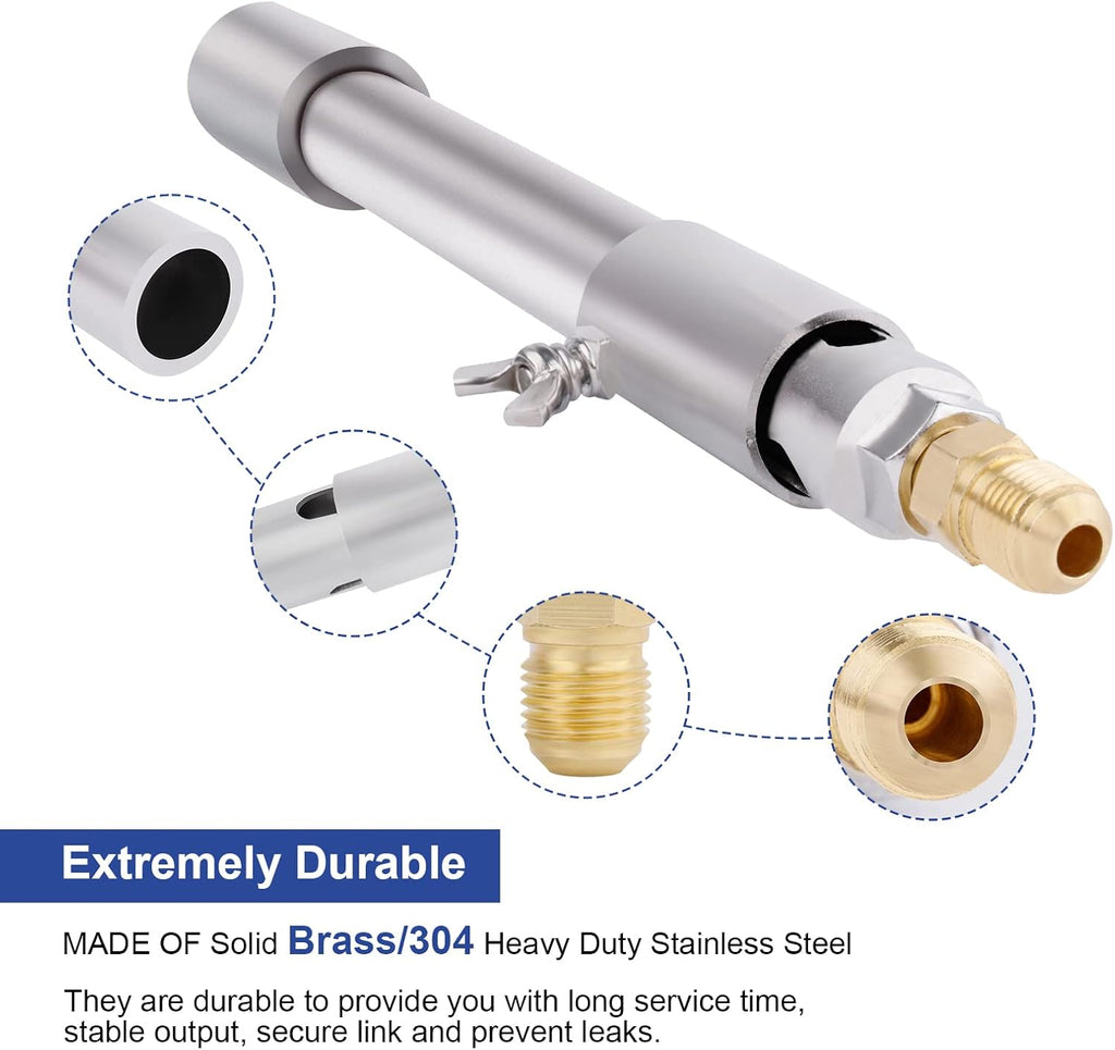 Stainless Steel Burner, 135,000 BTU, Brass Gas Fitting, Adjustable Flame, Pack of 2 Z9674