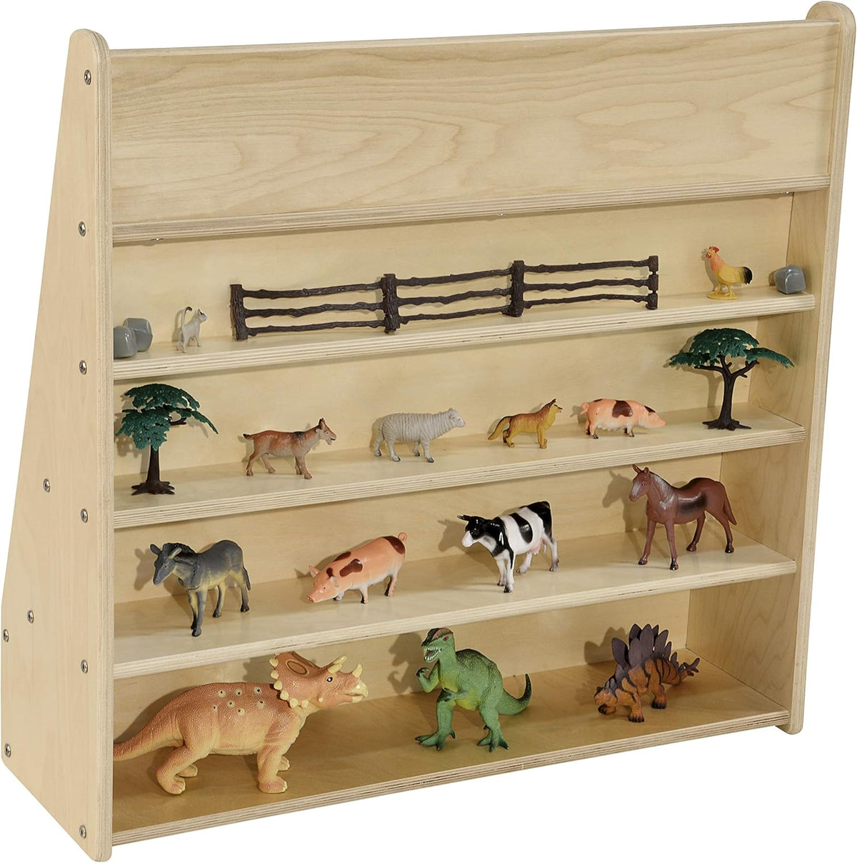 Natural Birch Hardwood 5 Shelves Kids’ Bookshelf E244