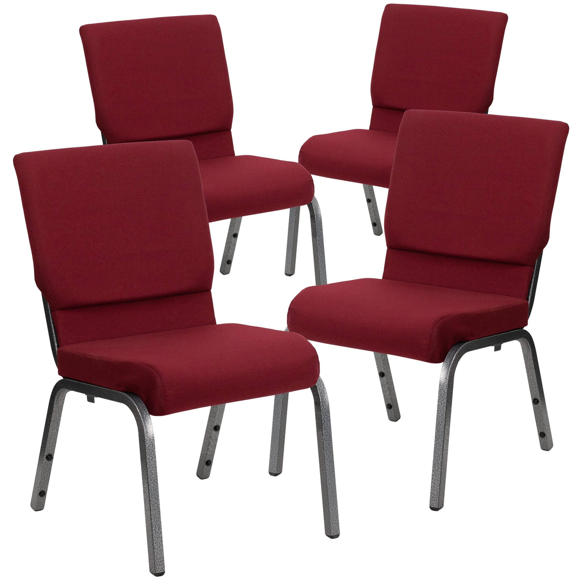 4pk 18.5 inch Navy Blue Fabric Stacking Church Chair H53598