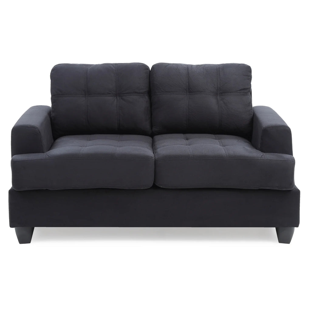 Black Microsuede Loveseat E4795