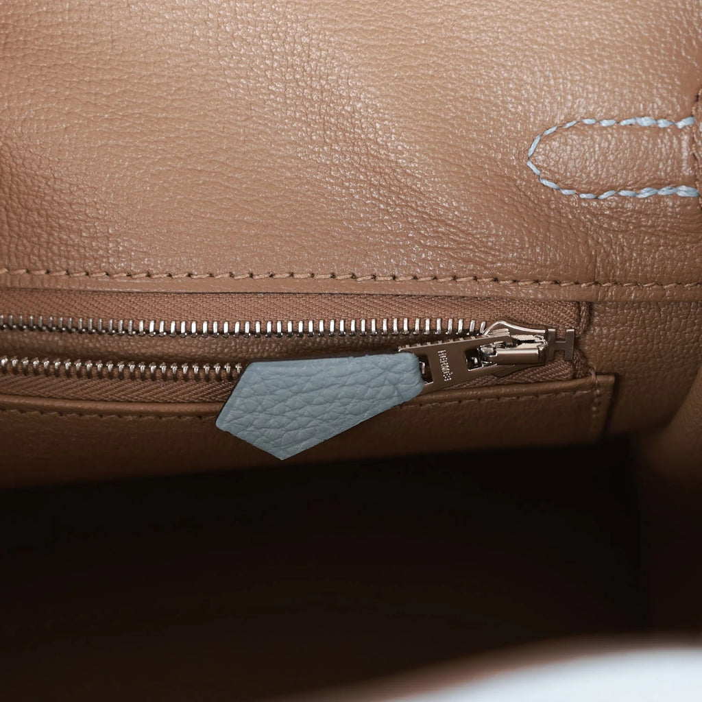 Bleu Lin Togo Palladium Hardware Handbag J100260